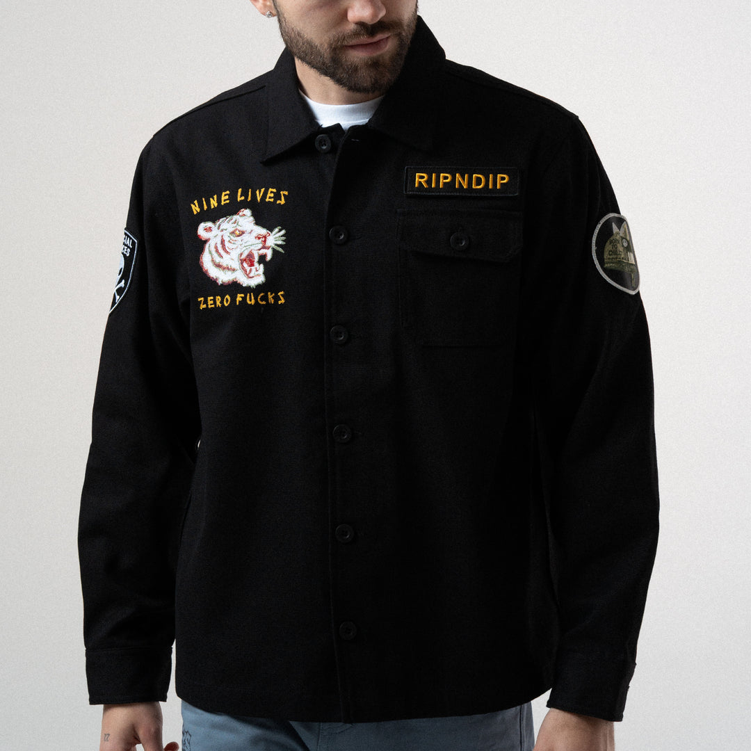 JACKET NINE LIVES MILITARY (BLACK)