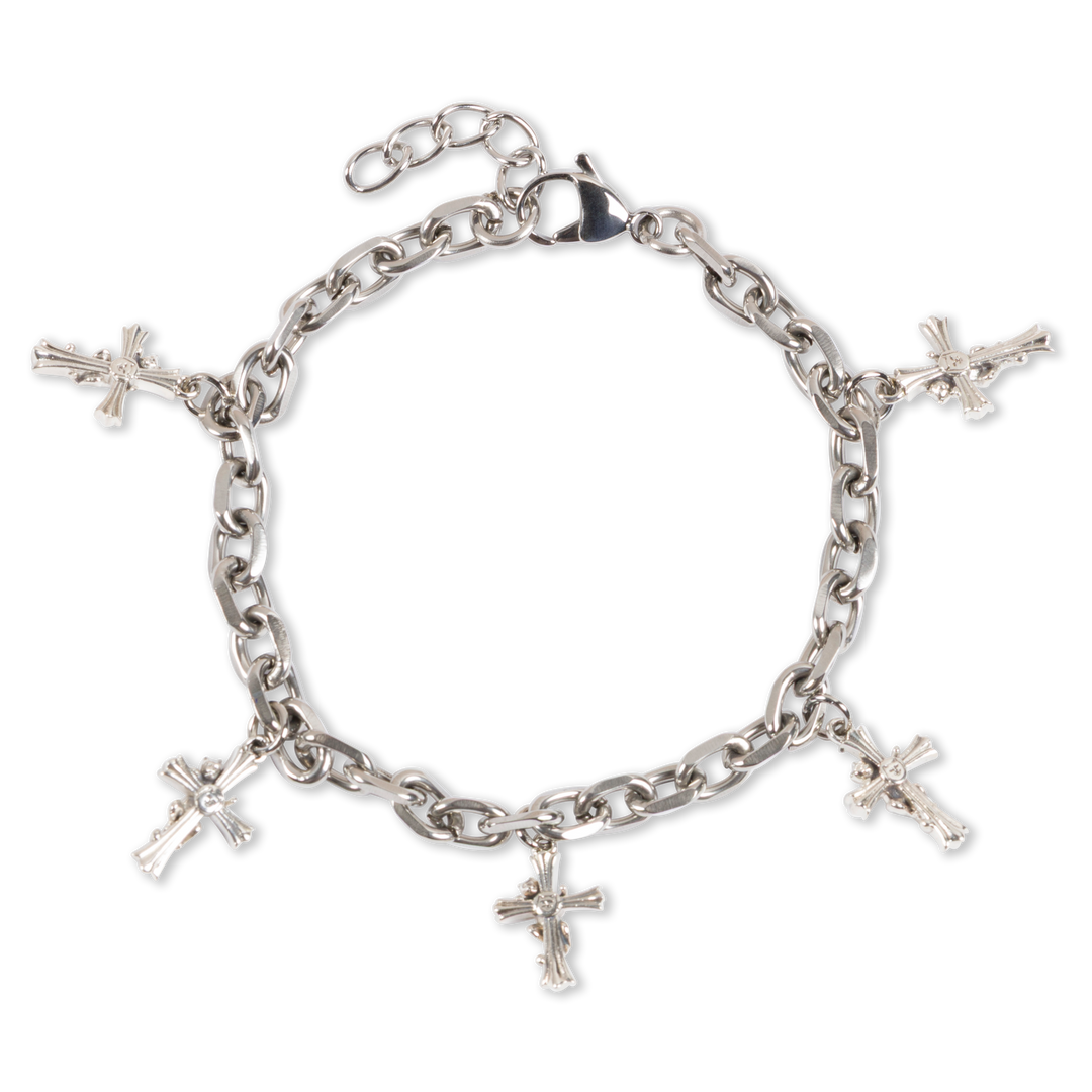 BRAZALETE CHARM CROSS (PLATA)