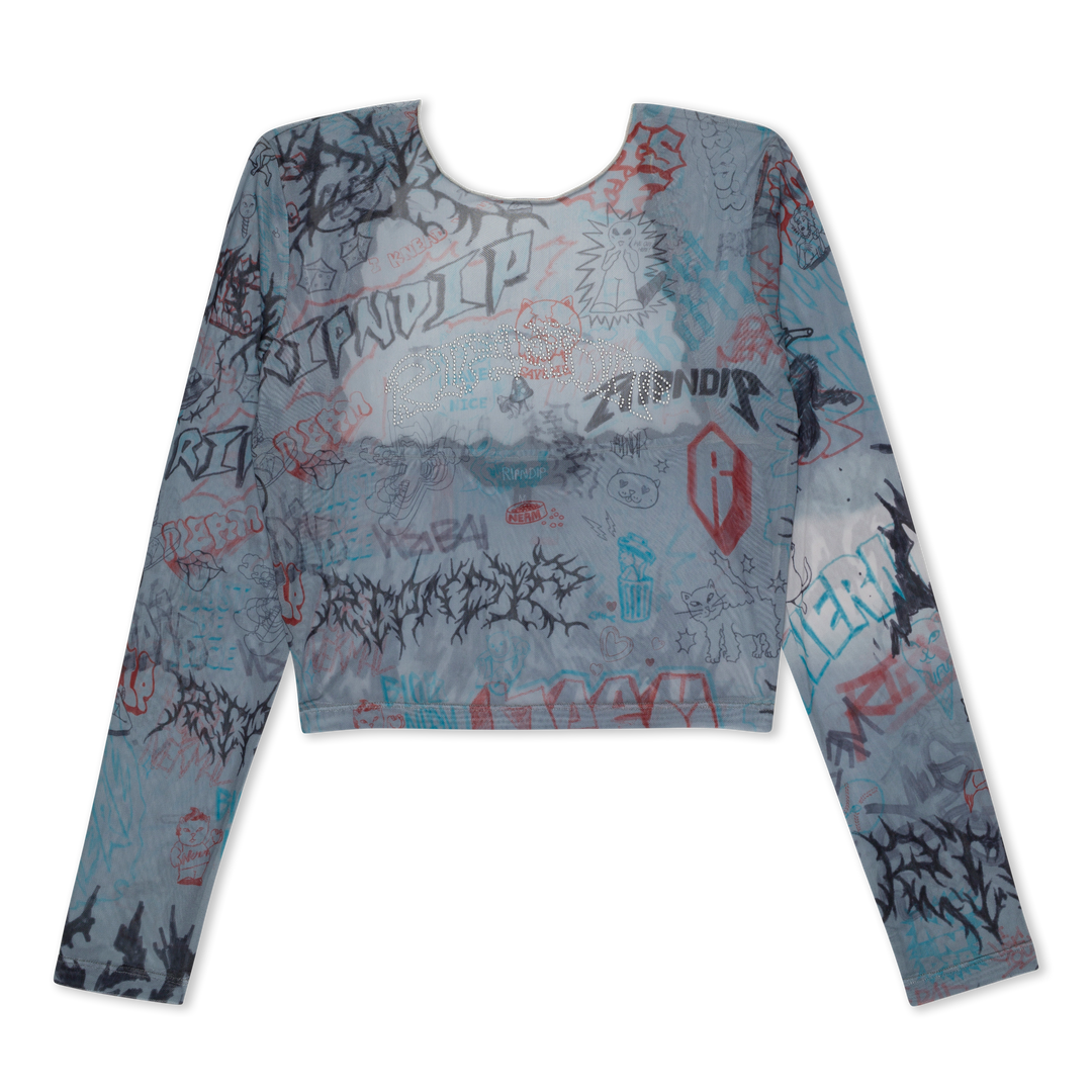 CROPPED TRANSPARENTE MARKET (CHARCOAL)