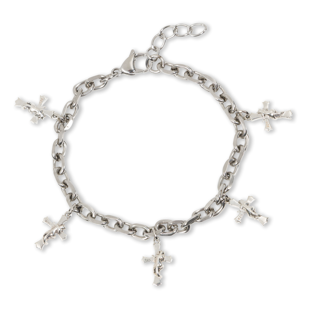 BRAZALETE CHARM CROSS (PLATA)